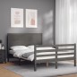 vidaXL Massivholzbett mit Kopfteil Grau 120x200 cm vidaXL Massivholzbett mit Kopfteil Grau 120x200 cm