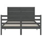 vidaXL Massivholzbett mit Kopfteil Grau 120x200 cm vidaXL Massivholzbett mit Kopfteil Grau 120x200 cm