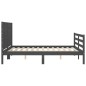 vidaXL Massivholzbett mit Kopfteil Grau 120x200 cm vidaXL Massivholzbett mit Kopfteil Grau 120x200 cm