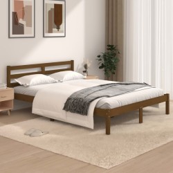 vidaXL Massivholzbett Kiefer 120x190 cm Honigbraun