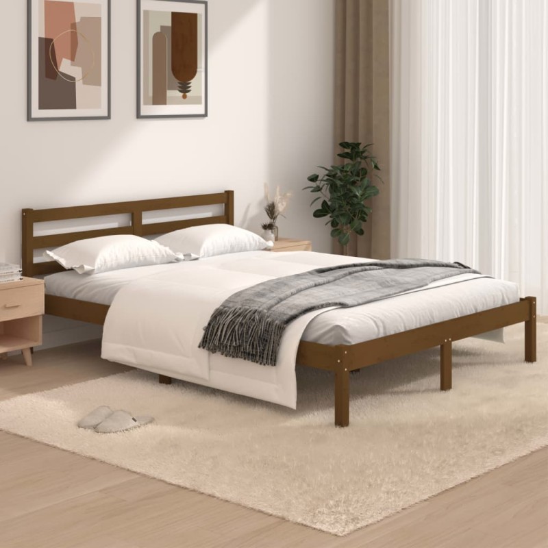 vidaXL Massivholzbett Kiefer 120x190 cm Honigbraun vidaXL Massivholzbett Kiefer 120x190 cm Honigbraun