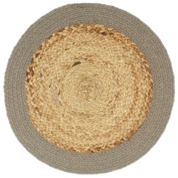 vidaXL Tischsets 6 Stk. Natur und Grau 38 cm Jute und Baumwolle 