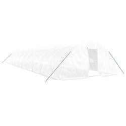 vidaXL Gewächshaus mit Stahlrahmen Weiß 100 m² 20x5x2,3 m