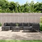 vidaXL 10-tlg. Garten-Lounge-Set mit Kissen Anthrazit Stahl vidaXL 10-tlg. Garten-Lounge-Set mit Kissen Anthrazit Stahl