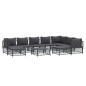 vidaXL 10-tlg. Garten-Lounge-Set mit Kissen Anthrazit Stahl vidaXL 10-tlg. Garten-Lounge-Set mit Kissen Anthrazit Stahl
