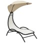 vidaXL Sonnenliege mit Dach Creme 167x80x195 cm Stoff und Stahl vidaXL Sonnenliege mit Dach Creme 167x80x195 cm Stoff und Stahl