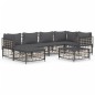 vidaXL 7-tlg. Garten-Lounge-Set mit Kissen Anthrazit Poly Rattan vidaXL 7-tlg. Garten-Lounge-Set mit Kissen Anthrazit Poly Rattan