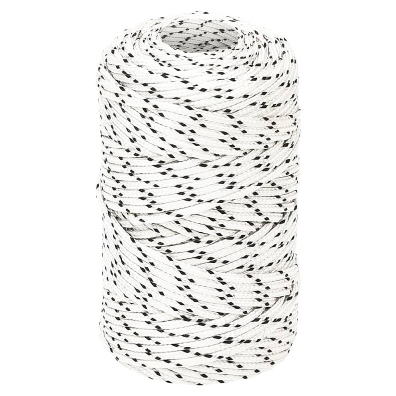 vidaXL Bootsseil Geflochten Weiß 2 mmx100 m Polyester vidaXL Bootsseil Geflochten Weiß 2 mmx100 m Polyester