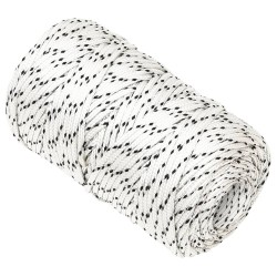 vidaXL Bootsseil Geflochten Weiß 2 mmx100 m Polyester	