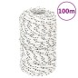 vidaXL Bootsseil Geflochten Weiß 2 mmx100 m Polyester vidaXL Bootsseil Geflochten Weiß 2 mmx100 m Polyester