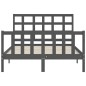vidaXL Massivholzbett mit Kopfteil Grau 120x200 cm vidaXL Massivholzbett mit Kopfteil Grau 120x200 cm
