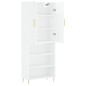 Highboard Hochglanz-Weiß 69,5x34x180 cm Holzwerkstoff Highboard Hochglanz-Weiß 69,5x34x180 cm Holzwerkstoff
