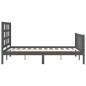 vidaXL Massivholzbett mit Kopfteil Grau 120x200 cm vidaXL Massivholzbett mit Kopfteil Grau 120x200 cm