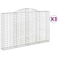 vidaXL Gabionen mit Hochbogen 3 Stk. 300x30x180/200cm Verzinktes Eisen vidaXL Gabionen mit Hochbogen 3 Stk. 300x30x180/200cm Verzinktes Eisen