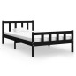 vidaXL Massivholzbett Schwarz 100x200 cm vidaXL Massivholzbett Schwarz 100x200 cm