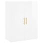 Highboard Hochglanz-Weiß 69,5x34x180 cm Holzwerkstoff Highboard Hochglanz-Weiß 69,5x34x180 cm Holzwerkstoff