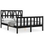 vidaXL Massivholzbett mit Kopfteil Schwarz 120x200 cm vidaXL Massivholzbett mit Kopfteil Schwarz 120x200 cm