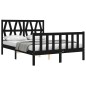 vidaXL Massivholzbett mit Kopfteil Schwarz 120x200 cm vidaXL Massivholzbett mit Kopfteil Schwarz 120x200 cm