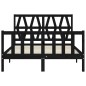 vidaXL Massivholzbett mit Kopfteil Schwarz 120x200 cm vidaXL Massivholzbett mit Kopfteil Schwarz 120x200 cm