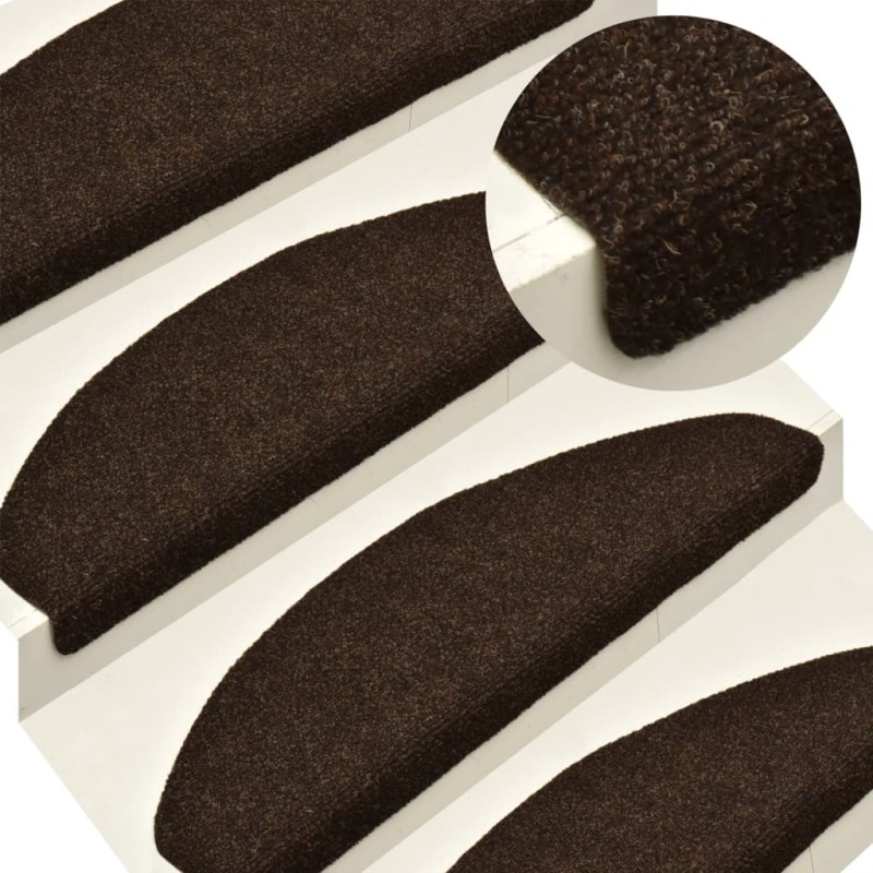 vidaXL Selbstklebende Treppenmatten 5 Stk. Braun 65x21x4cm Nadelvlies vidaXL Selbstklebende Treppenmatten 5 Stk. Braun 65x21x4cm Nadelvlies