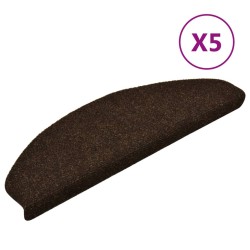 vidaXL Selbstklebende Treppenmatten 5 Stk. Braun 65x21x4cm Nadelvlies