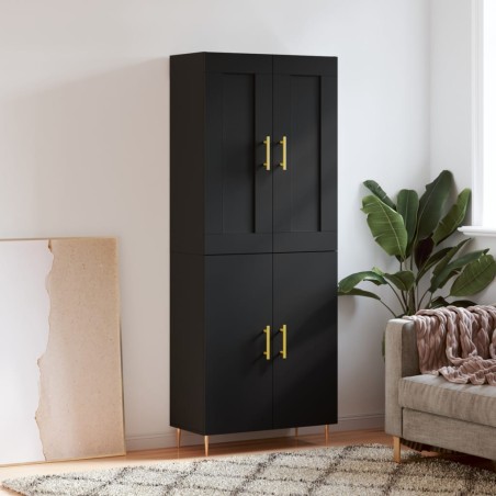 vidaXL Highboard Schwarz 69,5x34x180 cm Holzwerkstoff