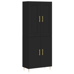 vidaXL Highboard Schwarz 69,5x34x180 cm Holzwerkstoff