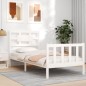 vidaXL Massivholzbett mit Kopfteil Weiß 90x200 cm vidaXL Massivholzbett mit Kopfteil Weiß 90x200 cm