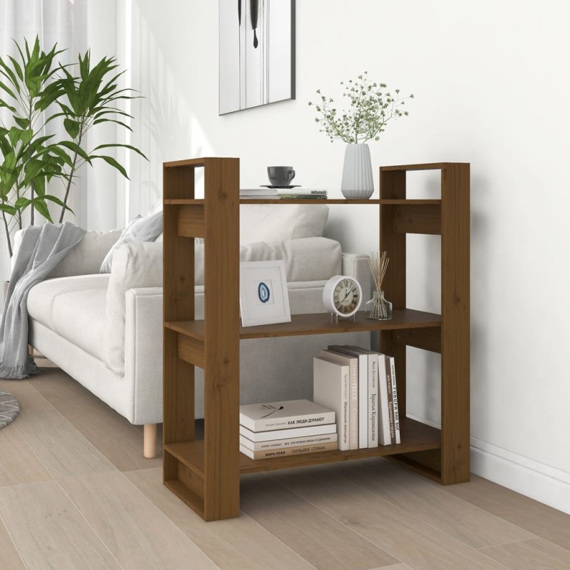 vidaXL Bücherregal/Raumteiler Honigbraun 80x35x91 cm Massivholz vidaXL Bücherregal/Raumteiler Honigbraun 80x35x91 cm Massivholz