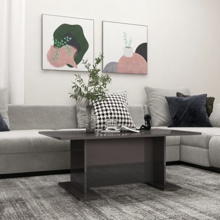 vidaXL Couchtisch Hochglanz-Grau 103,5x60x40 cm Holzwerkstoff