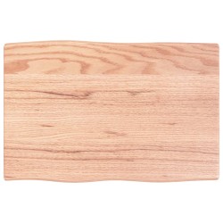 vidaXL Tischplatte 60x40x2 cm Massivholz Eiche Behandelt Baumkante