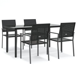 vidaXL 5-tlg. Garten-Essgruppe Poly Rattan und Stahl