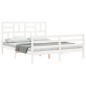 vidaXL Massivholzbett mit Kopfteil Weiß 160x200 cm vidaXL Massivholzbett mit Kopfteil Weiß 160x200 cm