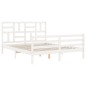 vidaXL Massivholzbett mit Kopfteil Weiß 160x200 cm vidaXL Massivholzbett mit Kopfteil Weiß 160x200 cm