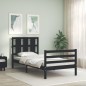 vidaXL Massivholzbett mit Kopfteil Schwarz 100x200 cm vidaXL Massivholzbett mit Kopfteil Schwarz 100x200 cm