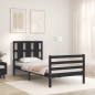 vidaXL Massivholzbett mit Kopfteil Schwarz 100x200 cm vidaXL Massivholzbett mit Kopfteil Schwarz 100x200 cm