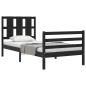 vidaXL Massivholzbett mit Kopfteil Schwarz 100x200 cm vidaXL Massivholzbett mit Kopfteil Schwarz 100x200 cm