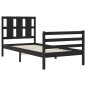 vidaXL Massivholzbett mit Kopfteil Schwarz 100x200 cm vidaXL Massivholzbett mit Kopfteil Schwarz 100x200 cm