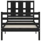 vidaXL Massivholzbett mit Kopfteil Schwarz 100x200 cm vidaXL Massivholzbett mit Kopfteil Schwarz 100x200 cm