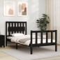 vidaXL Massivholzbett mit Kopfteil Schwarz 90x200 cm vidaXL Massivholzbett mit Kopfteil Schwarz 90x200 cm