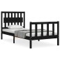 vidaXL Massivholzbett mit Kopfteil Schwarz 90x200 cm vidaXL Massivholzbett mit Kopfteil Schwarz 90x200 cm