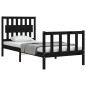 vidaXL Massivholzbett mit Kopfteil Schwarz 90x200 cm vidaXL Massivholzbett mit Kopfteil Schwarz 90x200 cm