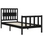 vidaXL Massivholzbett mit Kopfteil Schwarz 90x200 cm vidaXL Massivholzbett mit Kopfteil Schwarz 90x200 cm