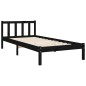 vidaXL Massivholzbett mit Kopfteil Schwarz 90x200 cm vidaXL Massivholzbett mit Kopfteil Schwarz 90x200 cm