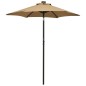 vidaXL Sonnenschirm mit LED-Leuchten Taupe 200x211cm Aluminium vidaXL Sonnenschirm mit LED-Leuchten Taupe 200x211cm Aluminium