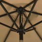 vidaXL Sonnenschirm mit LED-Leuchten Taupe 200x211cm Aluminium vidaXL Sonnenschirm mit LED-Leuchten Taupe 200x211cm Aluminium