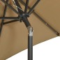 vidaXL Sonnenschirm mit LED-Leuchten Taupe 200x211cm Aluminium vidaXL Sonnenschirm mit LED-Leuchten Taupe 200x211cm Aluminium