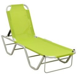 vidaXL Sonnenliege Aluminium und Textilene Grün
