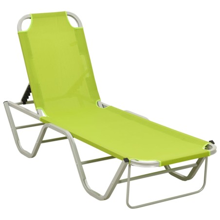 vidaXL Sonnenliege Aluminium und Textilene Grün