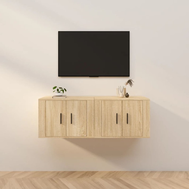 vidaXL TV-Wandschränke 2 Stk. Sonoma-Eiche 57x34,5x40 cm vidaXL TV-Wandschränke 2 Stk. Sonoma-Eiche 57x34,5x40 cm
